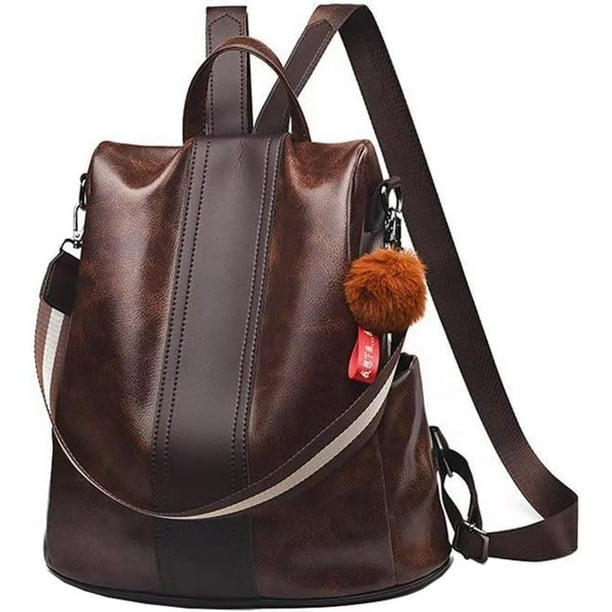 Mochila de mujer Arco Iris Latino retro de PU suave color negro