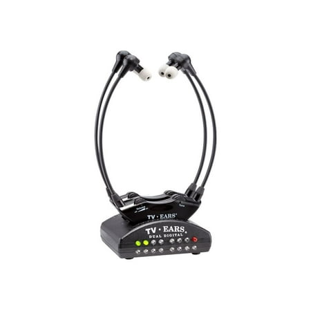TV Ears Dual Digital Wireless Headset System - Use 2 Headsets at same time w/ Different Volume, Supports All TVs, Ideal for Seniors & Hearing Impaired, Infrared, Plug N' Play - Dr Recommended - 11841 (B00E4JWL50)