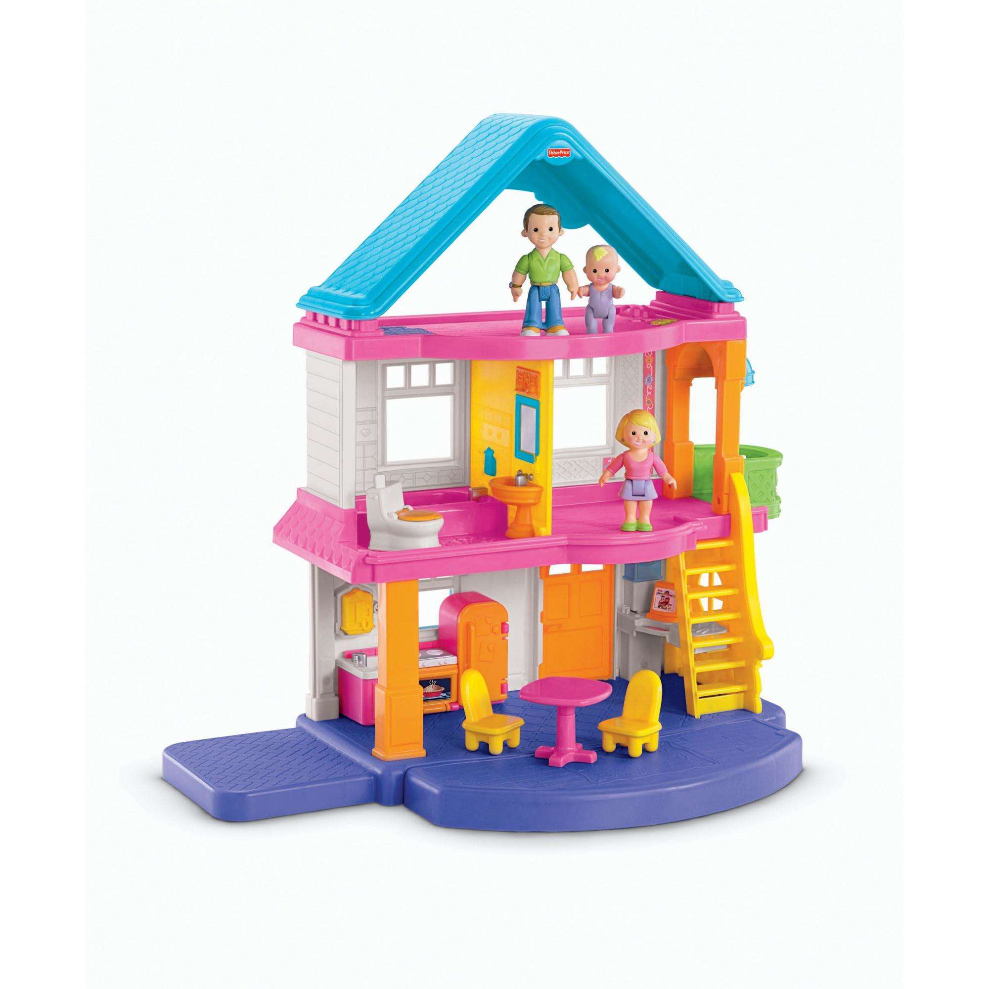 tommelfinger servitrice uld Fisher-Price My First Dollhouse with Mommy, Daddy, and Baby Figures -  Walmart.com