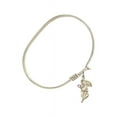 thumbnail image 2 of 6 1/4 inch Oval Eye Hook Bangle Bracelet w/ Guardian Angel medal charm w/ Light Purple Swarovski Crystal, 2 of 3