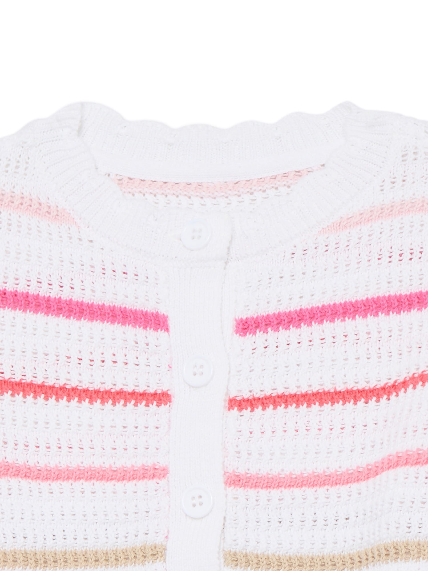 Wonder Nation Girls Crewneck Cardigan with Long Sleeves, Sizes 4-18 & Plus