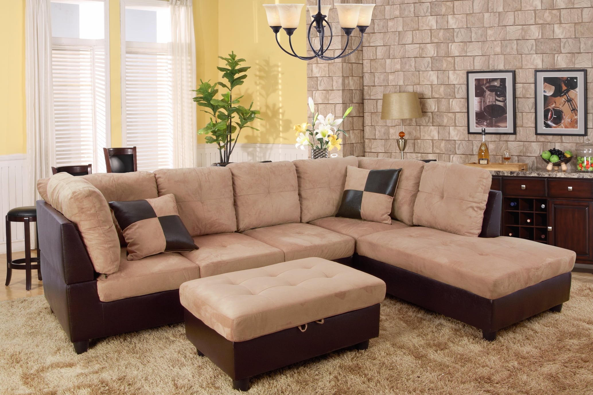 sectional suede sofa bed