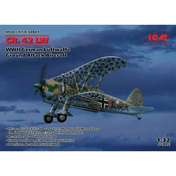 Iron Creek Models 32021 1:32 Fiat CR.42 LW Attack Aircraft Plastic Model Kit