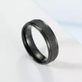 thumbnail image 5 of 6mm Blue/Black/Silver Frosted Band Womens Titanium Steel Wedding Rings Size 6-11, 5 of 6