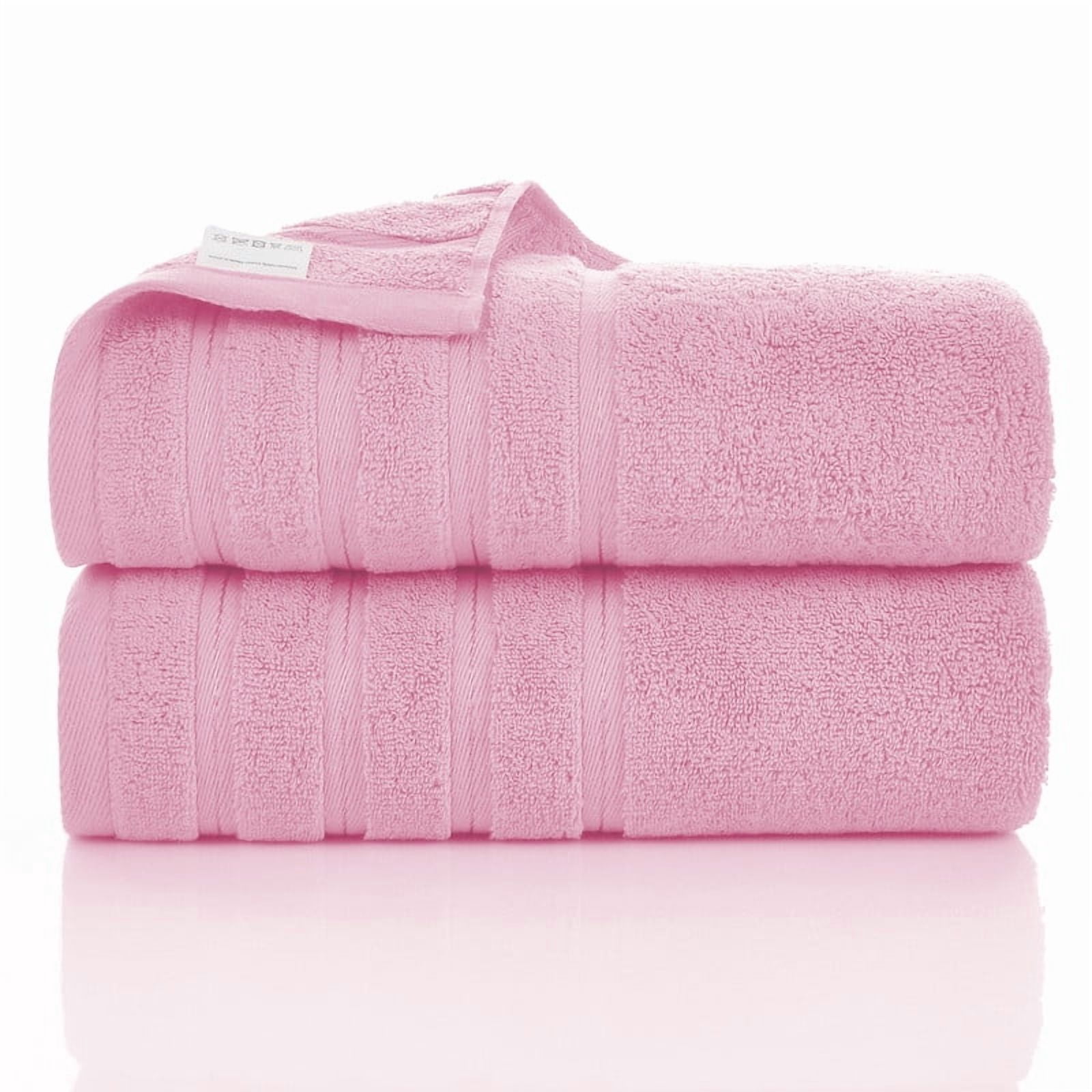JML Pink Bath Towel Set of 8 Pieces - Cotton Blend Highly Absorbent Towels for Bathroom, 2 Soft Bath Towels, 2 Hand Towels, 4 Washcloths
