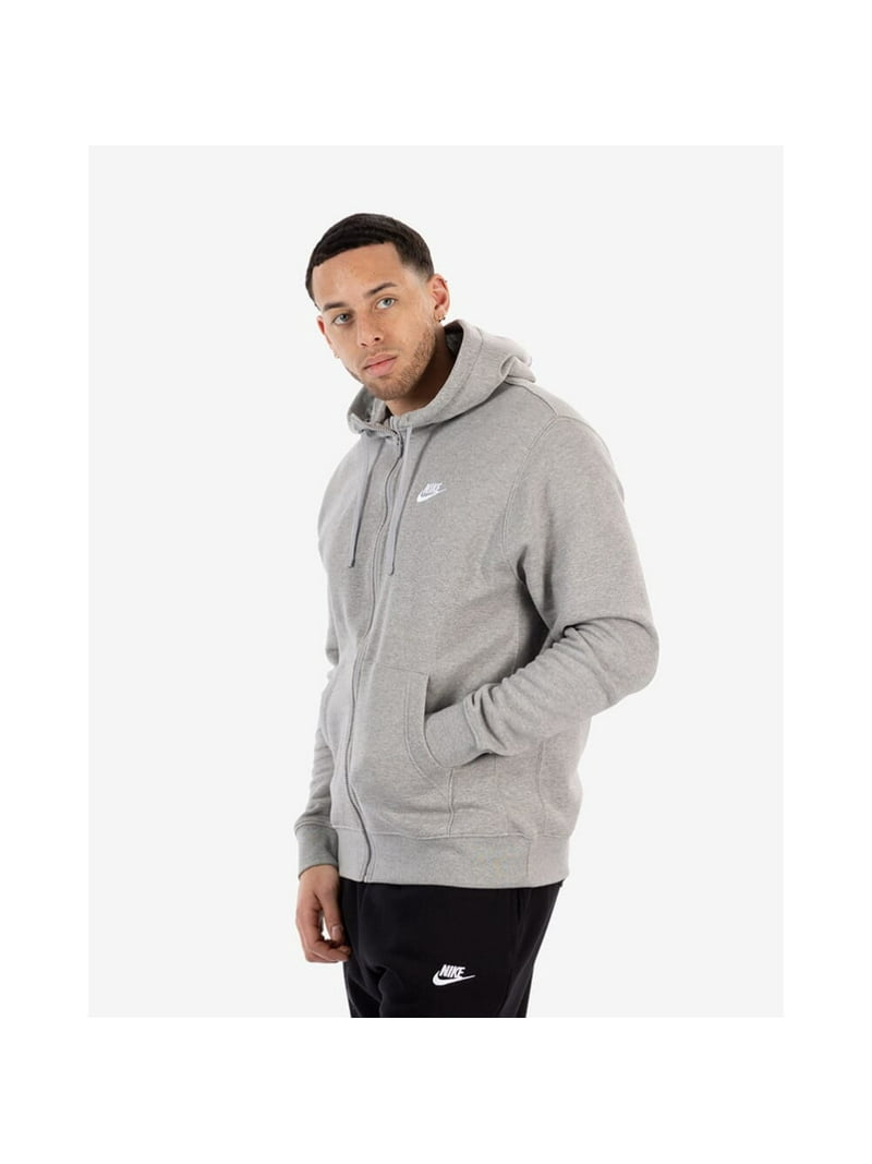 Nike Men's Club Fleece Full Zip Hoodie Sportswear, Dark Grey