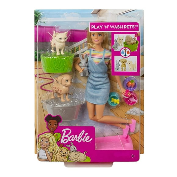 Muñeca Barbie Mattel Baño de Perritos