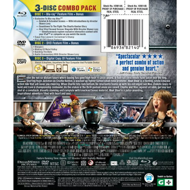 Woning genezen pad Real Steel (Blu-ray + DVD + Digital Copy) - Walmart.com