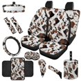thumbnail image 2 of HUIACONG Cow Patterned Automotive Interior Accessories, with Car Seatbelt Cover Car Center Console Cushion, Compatible with All Car Types Vehicle, 2 of 8