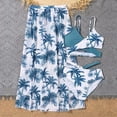 thumbnail image 3 of Girls' Swimsuit Split Print Pants Three Piece Set Light Blue 11-12Y, 3 of 4