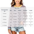 thumbnail image 2 of FSYBOA Girls Long Sleeve Shirts Size 10, Fall Casual Crew Neck Striped Kids Pullover Tops, 2 of 8