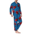 thumbnail image 2 of Sikiie Colorful Ladybird Mens Pajama Set, Soft Warm Long Sleeve Sleepwear, Cozy Button-Down Pjs for Men-XX-Large, 2 of 7