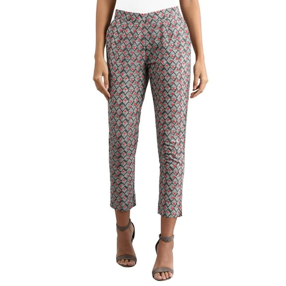 Printed Trousers - Grey-XX Large