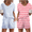 Pink Striped/Star, variant on Oudiya 2 Pack Pajamas Short Sleeve Top with Shorts Sets Comfy Pjs Lounge Sets Sleepwear for Women S-2XL