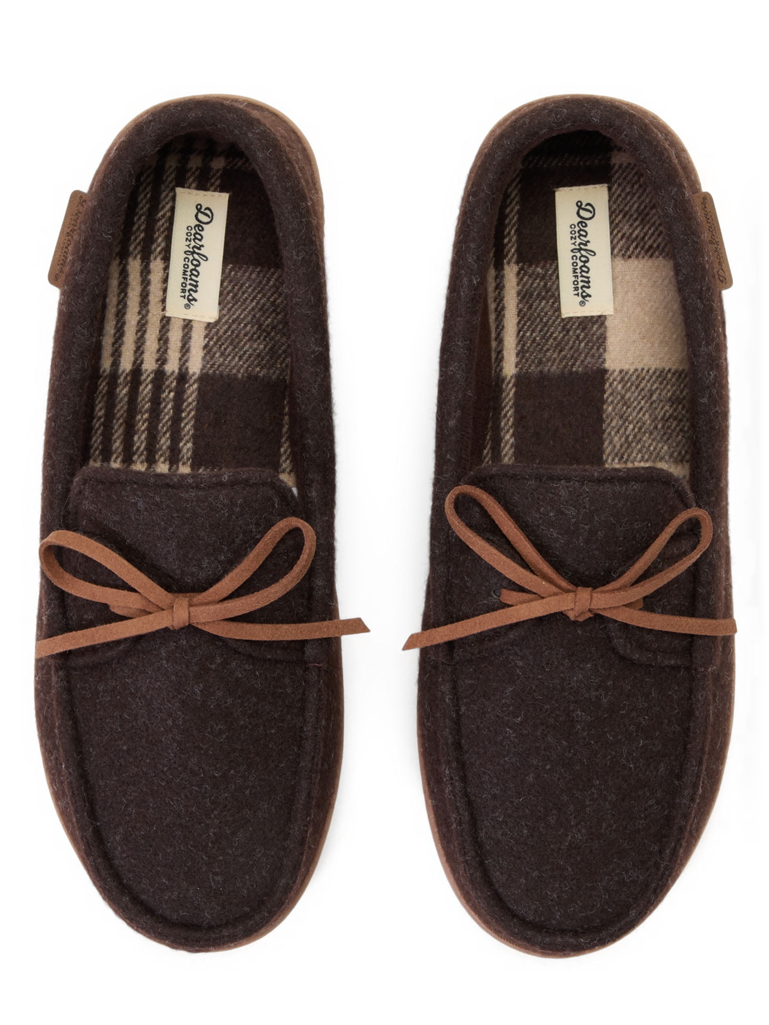 Dearfoams Cozy Comfort Men's Conrad Tie Moccasin Slippers