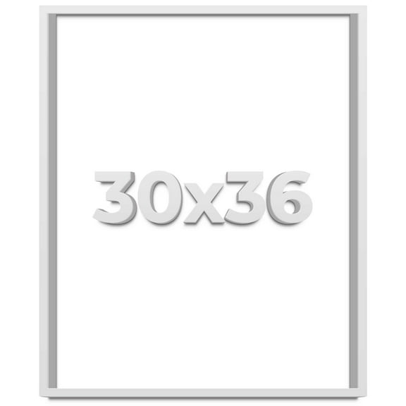 30x36 Shadow Box Frame White | 2 Inches Deep Real Wood Contemporary Shadowbox Display Frame | UV
