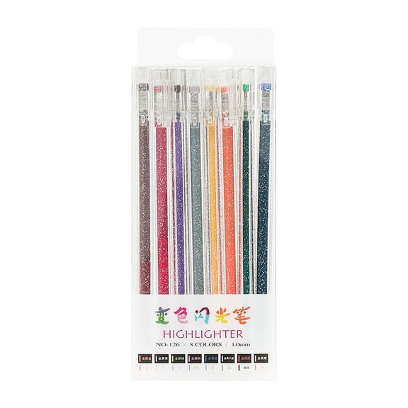 HKEJIAOI 8-Pack Glitter Gel Pens for Adult Coloring Books, Smooth Writing Art Markers for Drawing, Doodling, Crafts & Calligraphy