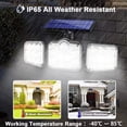 thumbnail image 3 of Lámpara solar para exteriores con sensor de movimiento, lámpara solar para exteriores de 122 LED con control remoto, foco solar de 1200 lúmenes, foco solar para jardín con cable de 5 m,, 3 of 5