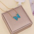 thumbnail image 1 of Ladies Fashion Multicolor Butterfly Necklace Crystal Clavicle Chain Pendant, 1 of 3