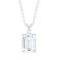 thumbnail image 2 of Rosec Jewels Emerald Cut Moissanite Solitaire Pendant for Women (6X8 mm, D-VS1 Grade), 10K White Gold, 2 of 6