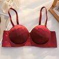 thumbnail image 4 of Amidoa Bras for Older Women Red Push-up Wire-Free Solid Adjustable Straps Bandeau Bralettes for Women M, 4 of 4
