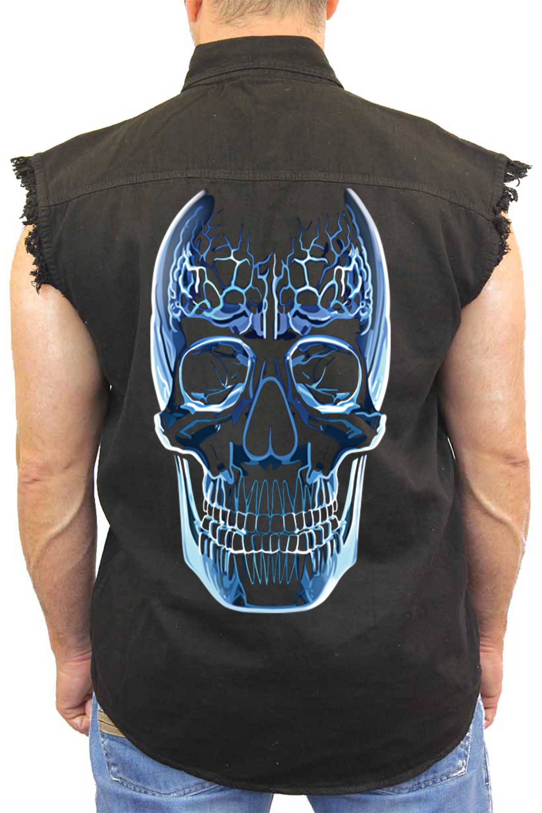 Men's Sleeveless Denim Shirt Glass 