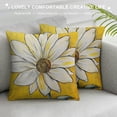 thumbnail image 3 of Creowell Summer Daisy Floral Pillow Covers  White Petal Flower Bloom Decorative Pillow Cases Yellow Seasonal Cushion Case Farmhouse Home Decor for Sofa Couch Porch Outdoor, 3 of 5