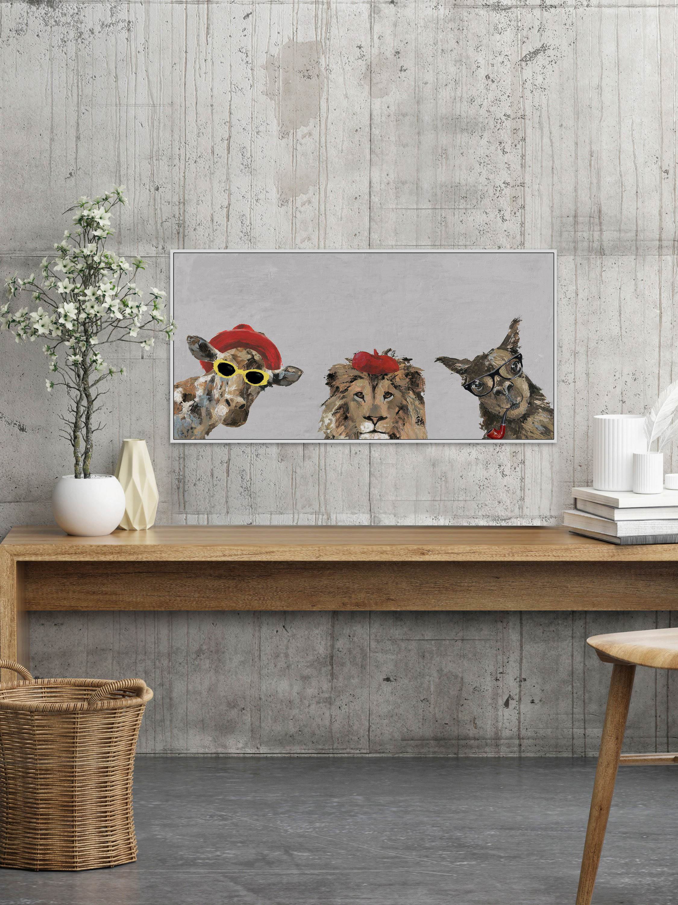 The Crazy Trio Floater Framed Painting Print on Canvas
