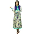 thumbnail image 2 of Bimba Women's Long Sleeve Maxi Dress With Attached Jacket Floral Anarkali Kurta, 2 of 7