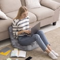 thumbnail image 2 of ZenSports 14-Position Folding Floor Chair, Adjustable Padded Sleeper Bed Gaming Lazy Sofa Chair with Back Support Gray, 2 of 9