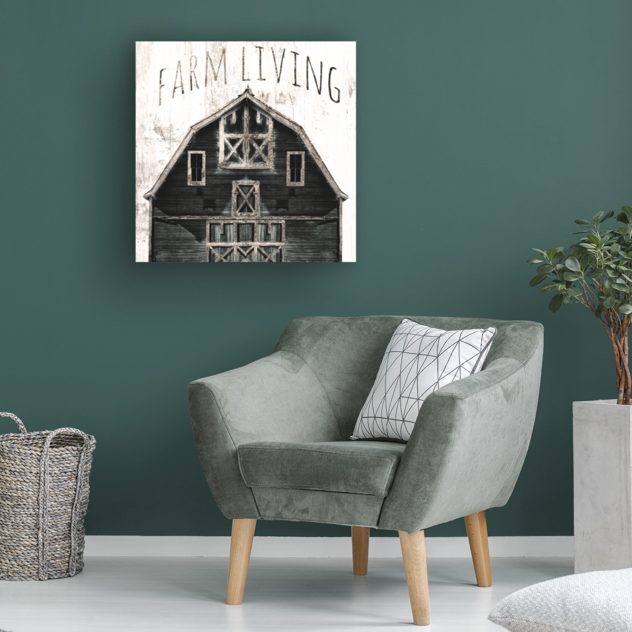 Canvas Wall Art - Sasha 'Farm Living' Wall Art for Living Room, Bedroom, or Office Décor by Trademark Fine Art - 14 x 14 Inches