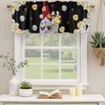 thumbnail image 2 of Black Gnomes Daisy Curtain Valances for Windows, Kitchen Valance Window Treatments Panel 2 Pack, Pastoral Country Garden Floral Rod Pocket Short Curtains for Bathroom Bedroom 42 x 18 Inch, 2 of 8