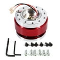 thumbnail image 1 of 6 Hole Steering Wheel Quick Release Adapter, Snap Off Boss Kit, Racing Billet Aluminum Body, Easy to Operate, With 6 Long Screws, 1 of 3