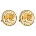 thumbnail image 1 of UPM Global 13568 Boutons de Manchette Bison Nickel Goldtone 2005 à Couches Dorées, 1 of 4