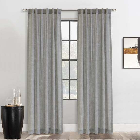 Habitat Johnstown Light Filtering Dual Header Curtain Panel 52 x 63 in Silver