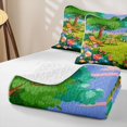 thumbnail image 4 of Erosebridal Cartoon Camping Camper Quilt King,Colorful Flowers Blossom King Coverlet Set For Girls Kids,3 Pieces, 4 of 7
