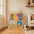 thumbnail image 7 of Baby Clothing Rack for Toddler, Pets, Bamboo Clothes Rack with Adjustable Hanging Rod, Storage Shelf & Handle, Nursery Organizer for Baby Shower, Dogs and Cats, 7 of 7