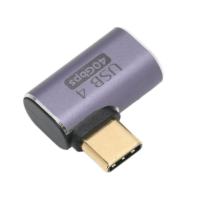 Type C Female To Male Adapter, High Speed Transfer Aluminum Alloy Shell 100W Charging 40GB Type C Phone Adapter For Mobile Phone Type C Female To Type C Male Bent