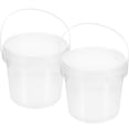 thumbnail image 3 of MIANGASTORE 2 Pcs 2L Food Grade Plastic Hand Bucket Transparent Round Storage Bucket Household Ice Cream Storage Tank with Lid, 3 of 7