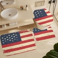thumbnail image 6 of American Flag with Red And White Stripes 4Pcs Shower Curtain Set with Rugs Rug Toilet Lid Cover And Non-Slip U Shape Mat Independence Day Waterproof Personality Pattern Bath Curtain, 6 of 8