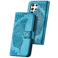 thumbnail image 1 of Samsung Galaxy S22 Ultra Case 6.8" 5G 2022 - Allytech Bling Glitter Butterfly Hand Strap Folding Stand Flip Cover Shell Protective Cards Holder Wallet Case for Samsung Galaxy S22 Ultra - Blue, 1 of 7