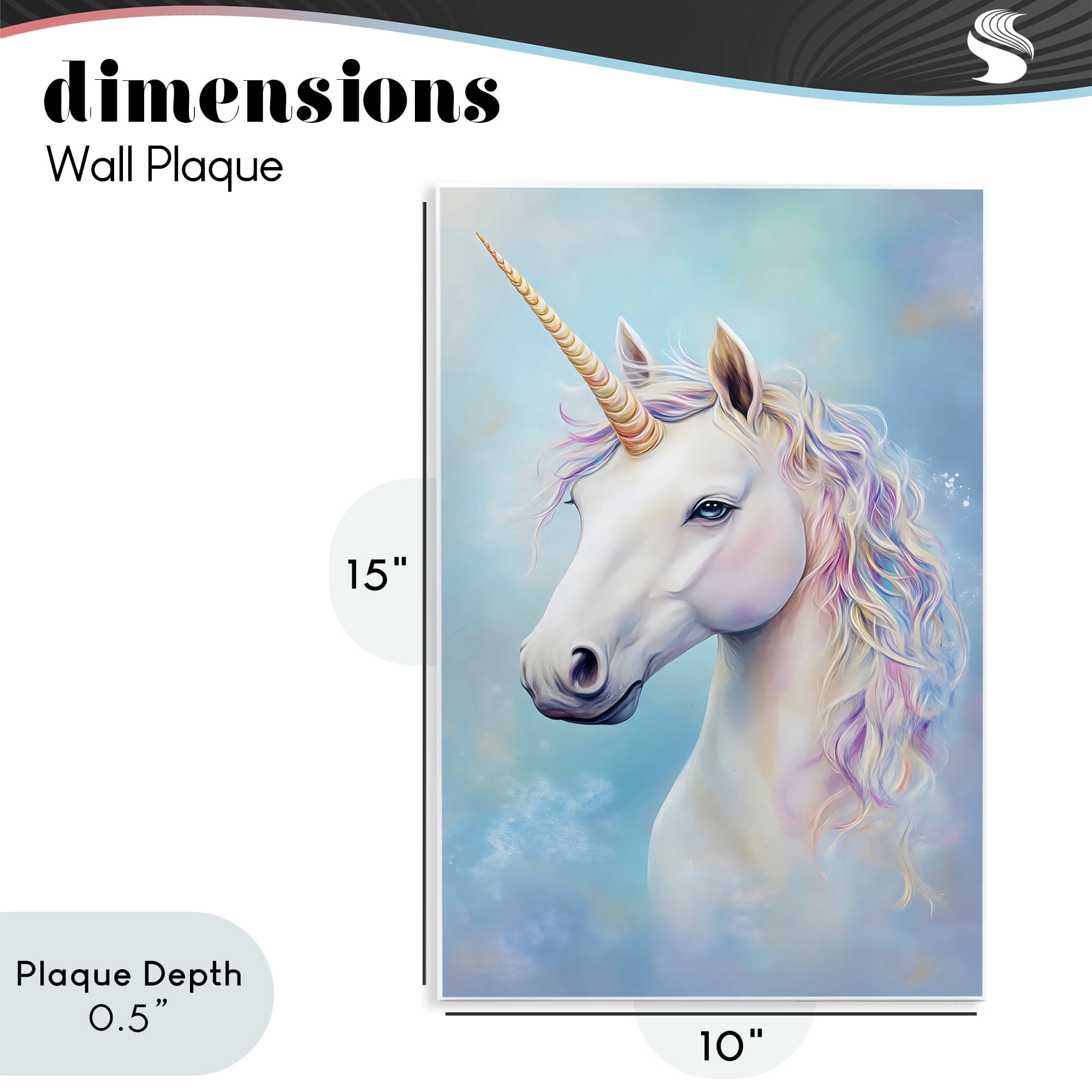 Stupell Industries White Unicorn on Blue Wall Plaque Art, design by Creative Studio