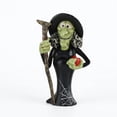 thumbnail image 2 of Uutvery Spooky Resin Figurine, Witch with Staff, Arched Black Cat, Stacked Pumpkins or Ghost Pair, Matte Finish for Halloween Tabletop and Mantel Decor, 2 of 5