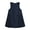 Navy Blue, variant on LittleSpring Toddler Girls School Uniform Jumper Dress Khaki Cotton Round Neck Pleated Hem Bow Back Zipper Sleeveless Jumper Dress 2T