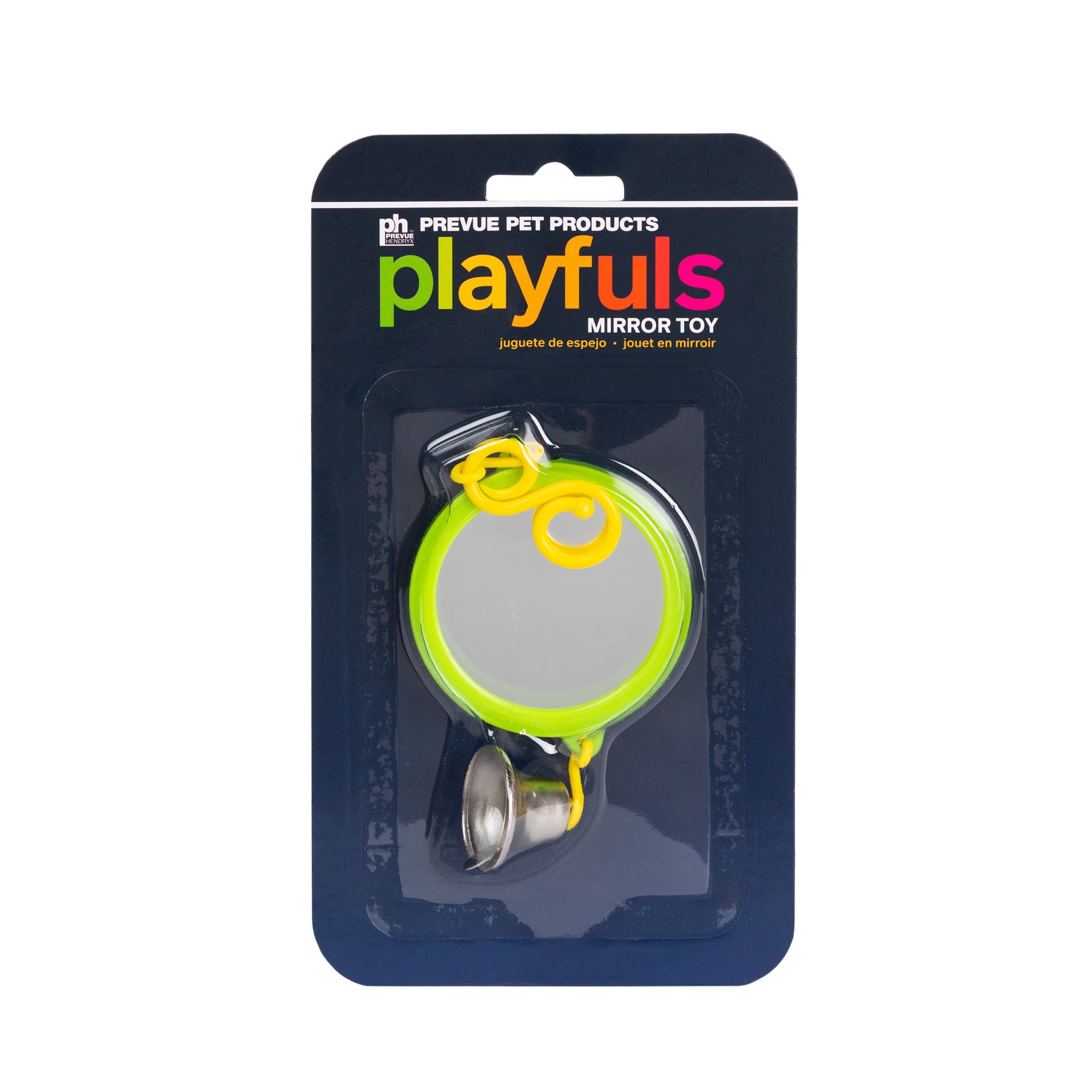Prevue Pet Products Playfuls Sound & Movement 2-sided Round Mirror Bird Toy 60421