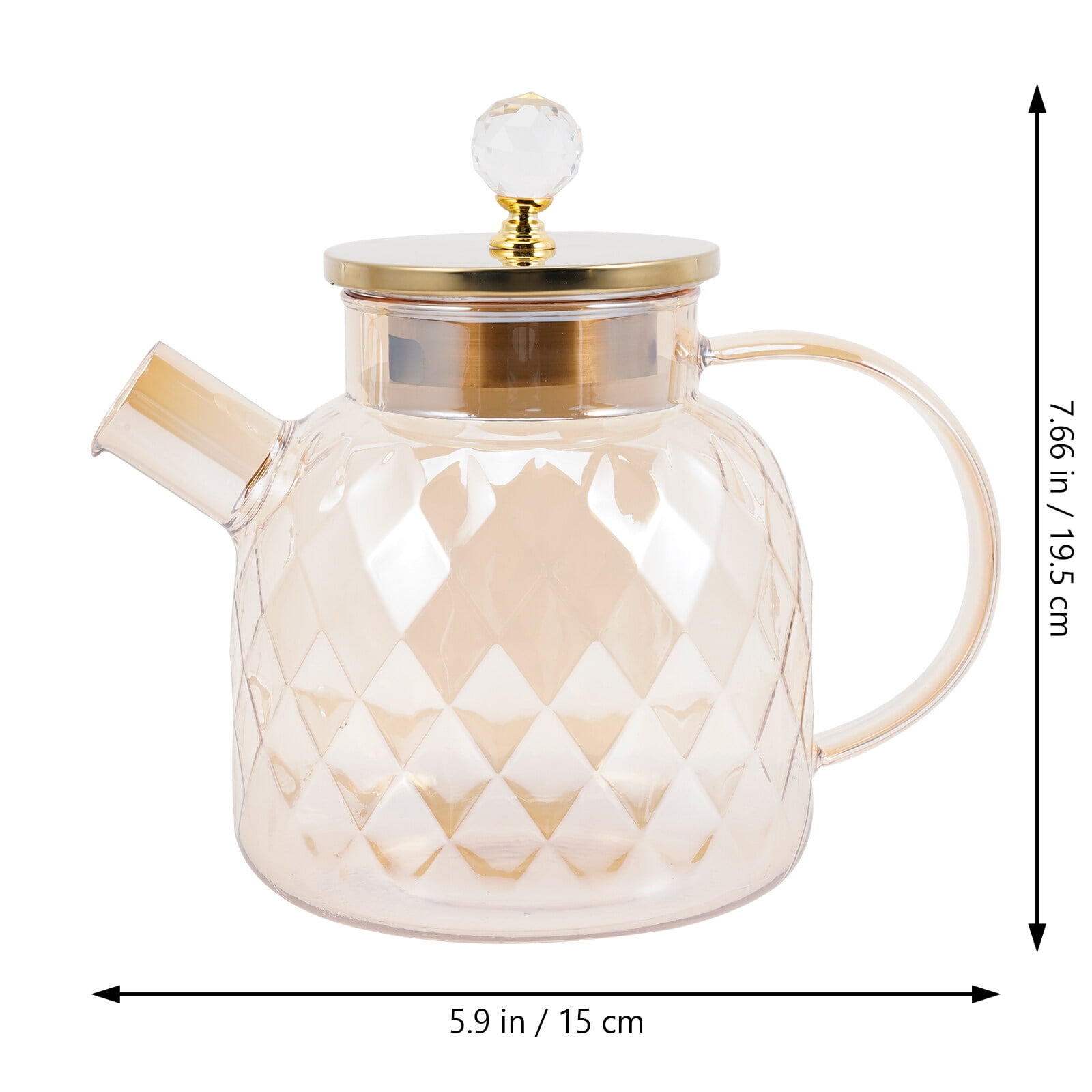 LABELEPH Glass Water Pitcher Transparent for Family Daily Use 1Pack 7.7x5.9in