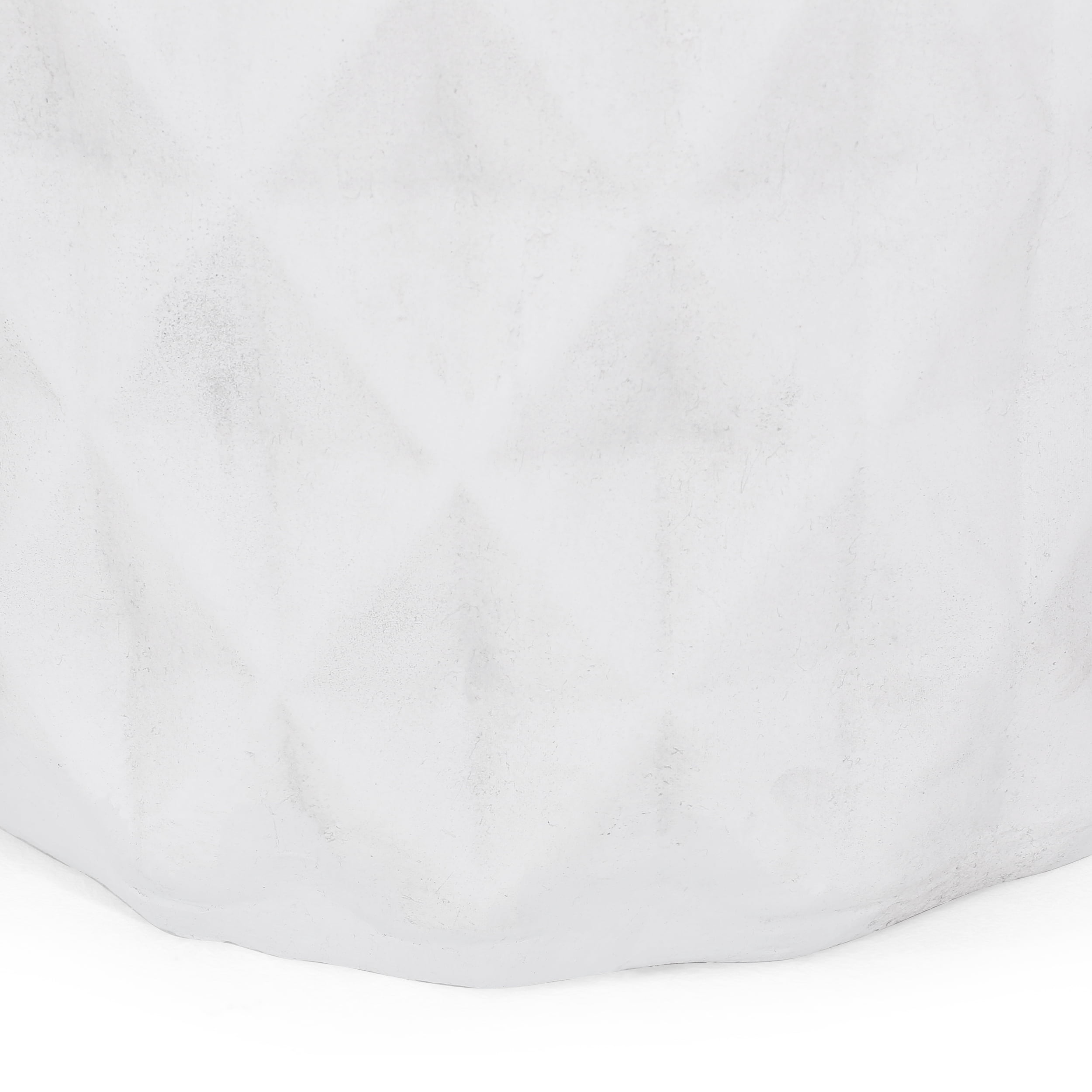 Outdoor Diamond Pattern Side Table, Lightweight Concrete Craft for Patio Garden, White