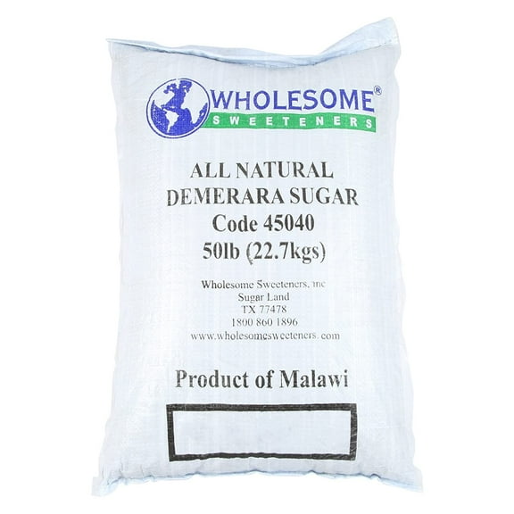 Wholesome Sweetener Sugar Demerara Natural, 50 Pound