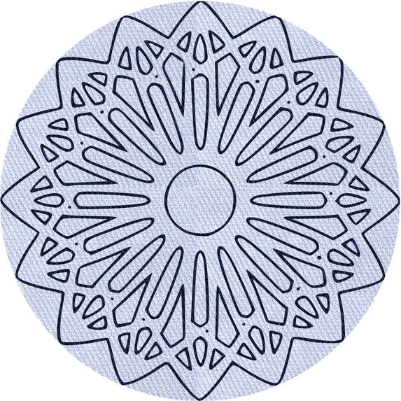 Ahgly Company Machine Washable Indoor Round Transitional Lavender Blue Area Rugs, 4' Round
