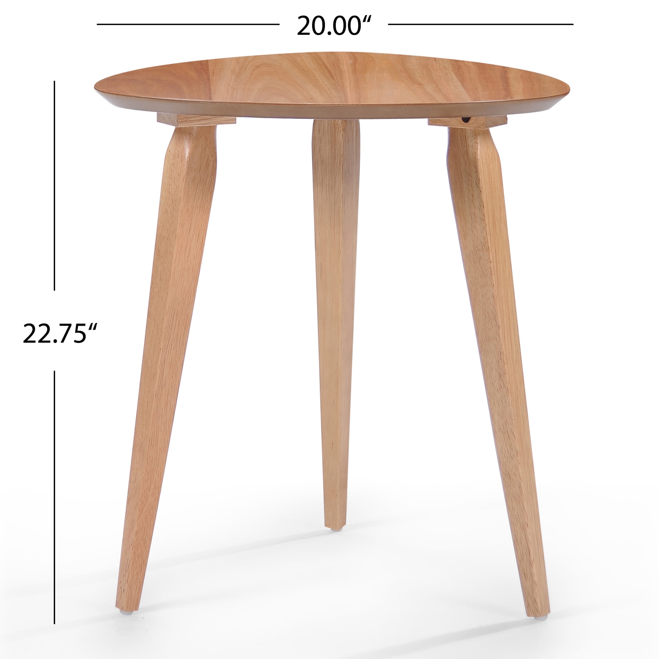 Arlana Faux Wood and Rubberwood End Table, Natural